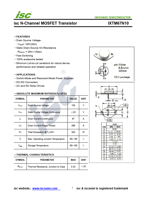 IXTM67N10