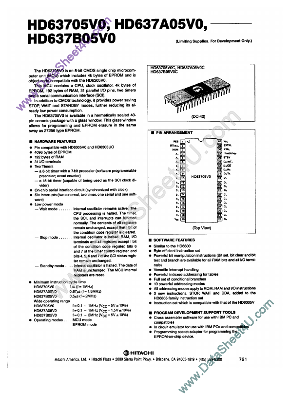 <?=HD637A05V0?> डेटा पत्रक पीडीएफ