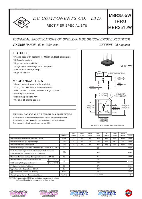 MBR2505W Dc Components