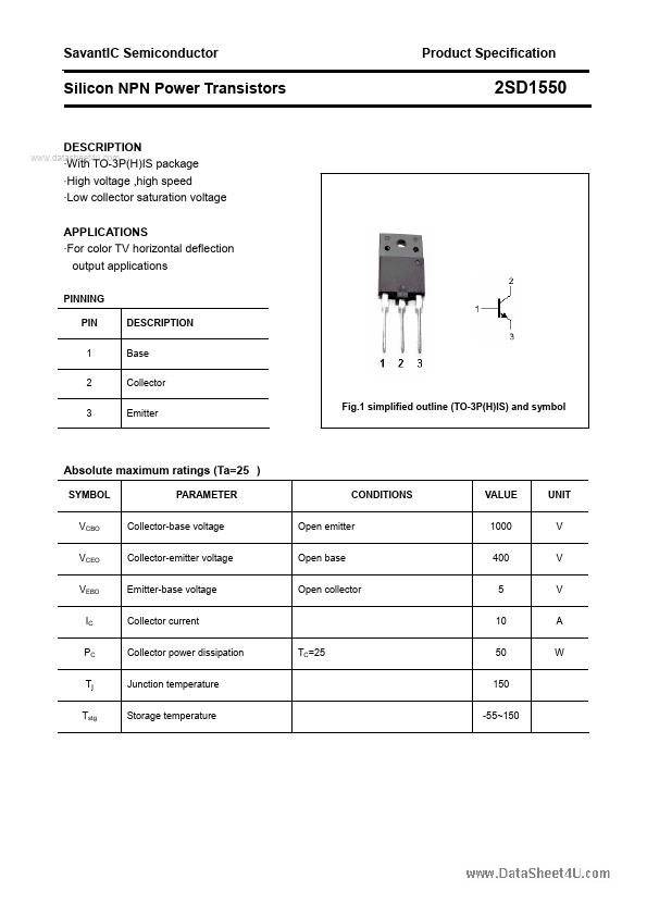 <?=2SD1550?> डेटा पत्रक पीडीएफ