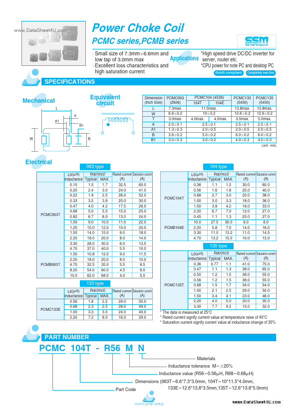 <?=PCMC135?> डेटा पत्रक पीडीएफ