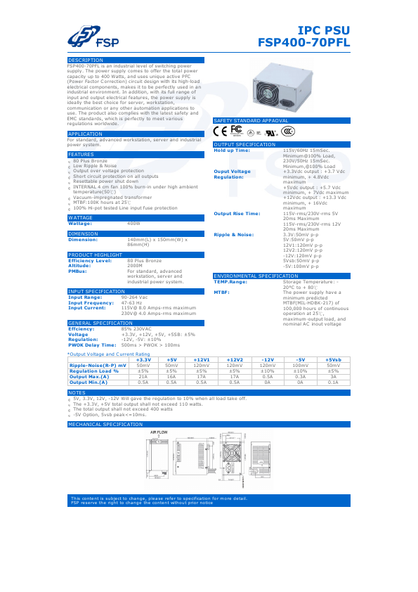 FSP400-70PFL