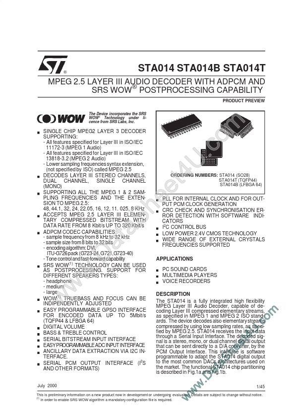 STA014 ST Microelectronics