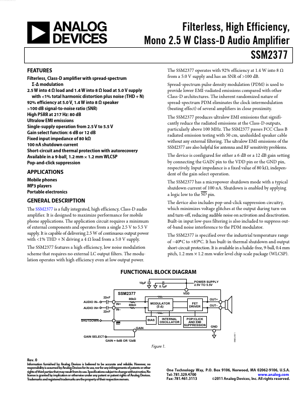 SSM2377 Analog Devices
