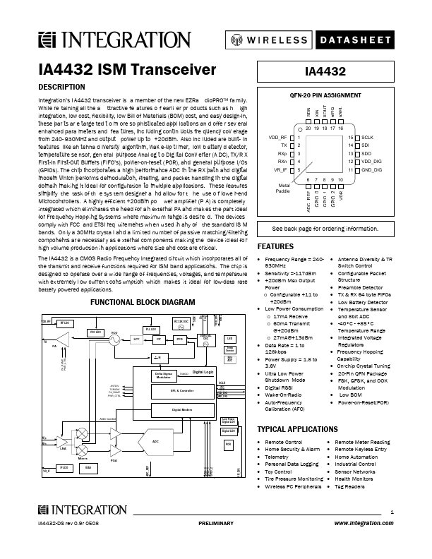 <?=IA4432?> डेटा पत्रक पीडीएफ