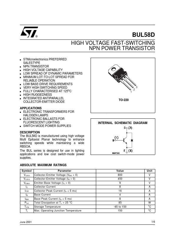 BUL58D STMicroelectronics