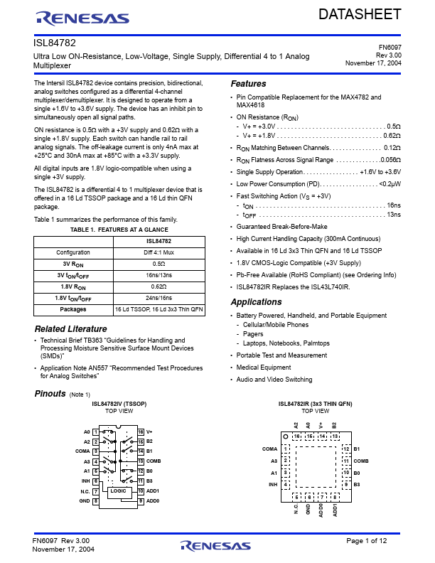 ISL84782 Renesas