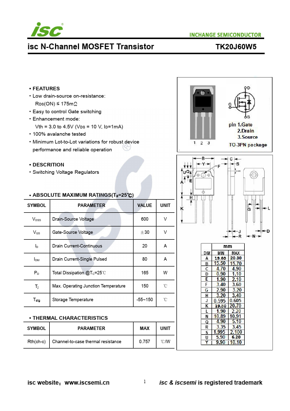 TK20J60W5