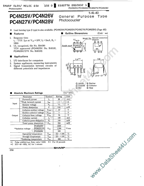 <?=PC4N25V?> डेटा पत्रक पीडीएफ