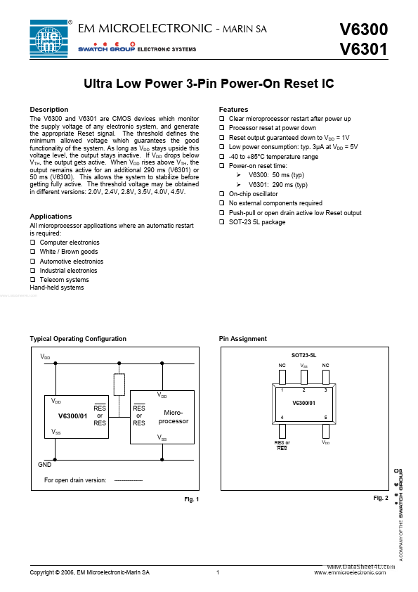 V6301 EM Microelectronic