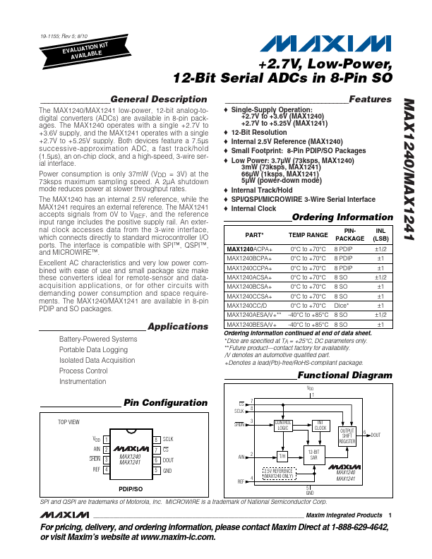 MAX1240 Maxim Integrated