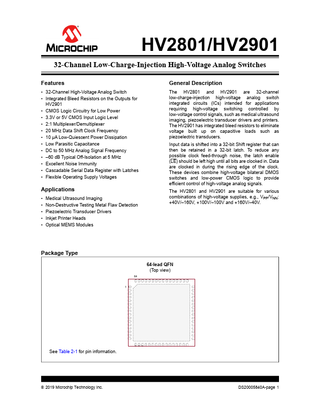 HV2801 Microchip