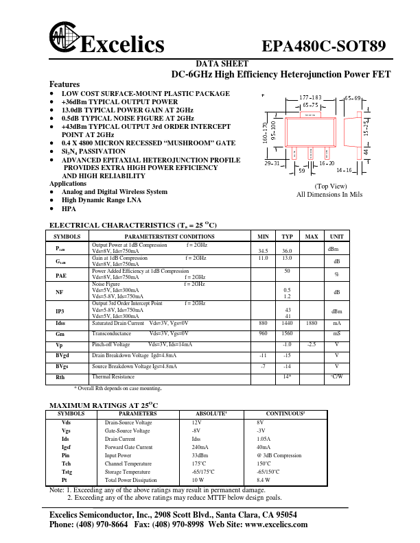 <?=EPA480C-SOT89?> डेटा पत्रक पीडीएफ