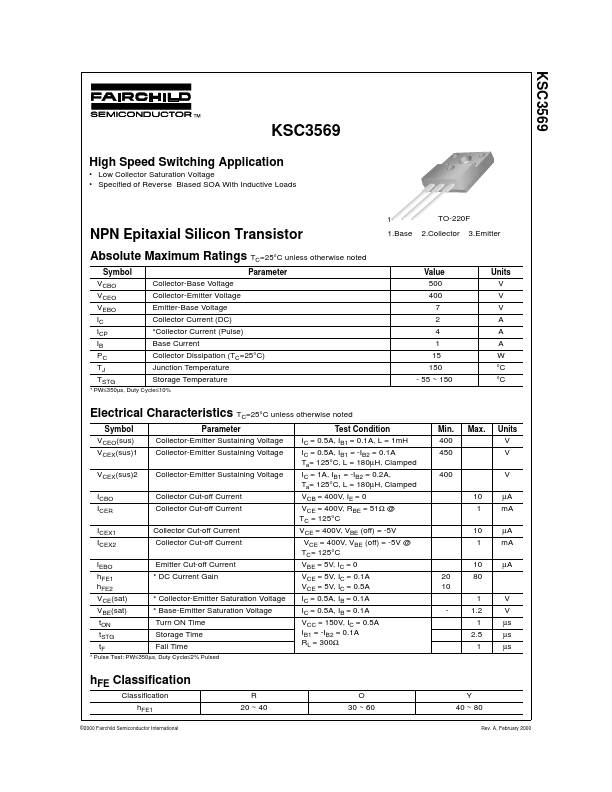 KSC3569 Fairchild Semiconductor