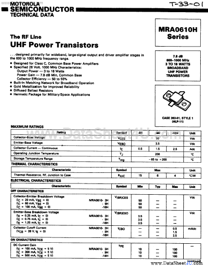 MRA0610-3H Motorola Semiconductor