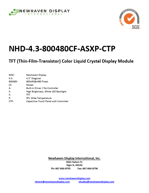 NHD-4.3-800480CF-ASXP-CTP