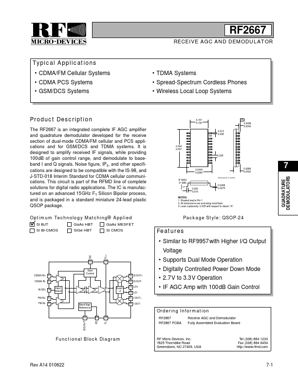 RF2667 RF Micro Devices