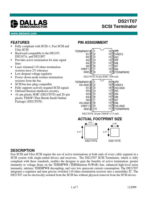 DS21T07 Dallas Semiconducotr
