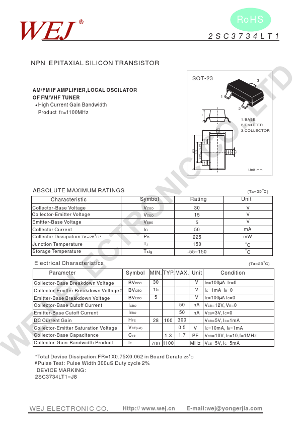 2SC3734LT1 WEJ