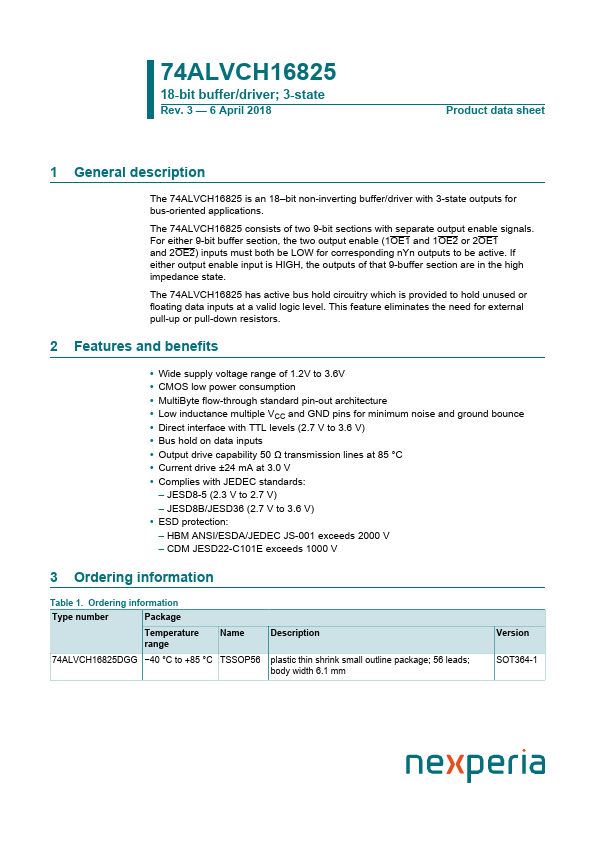 74ALVCH16825 nexperia