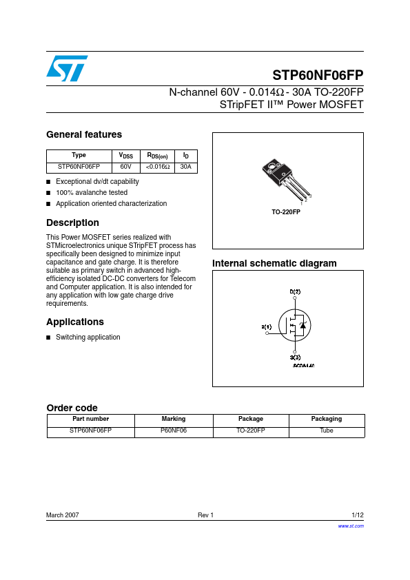 STP60NF06FP