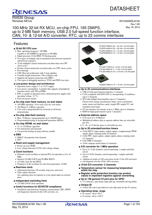 R5F5630BCDFB Renesas