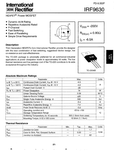 IRF9630 International Rectifier