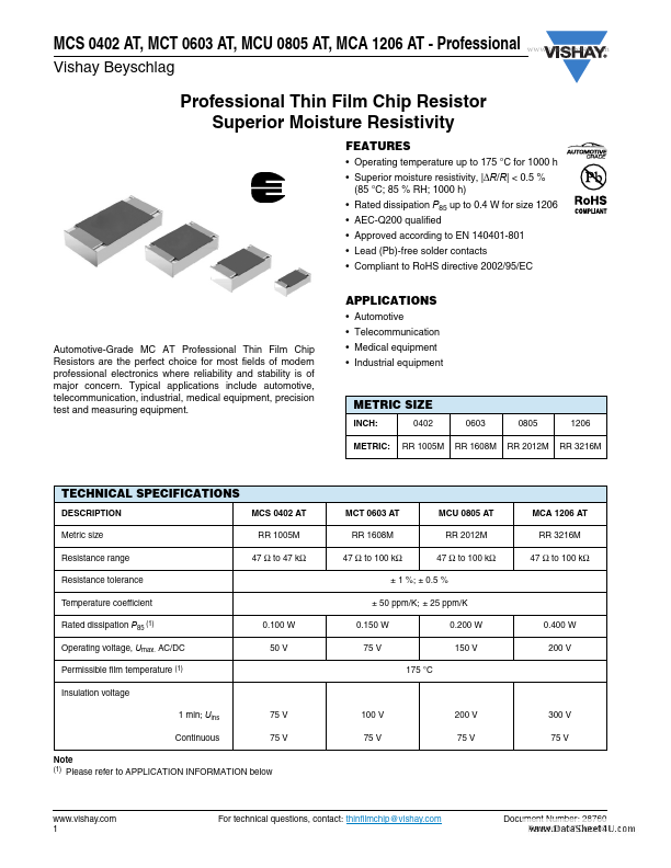 <?=MCT0603AT?> डेटा पत्रक पीडीएफ