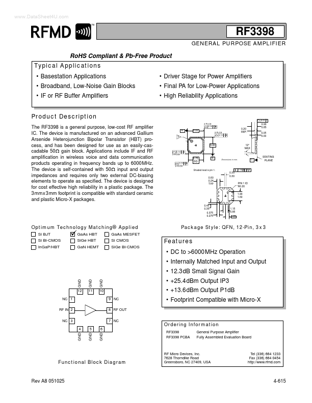 RF3398 RF Micro Devices