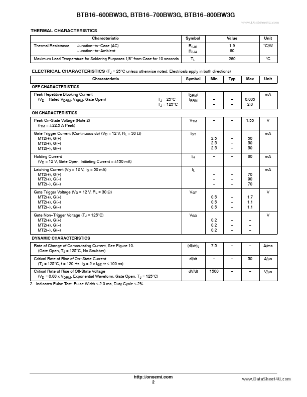 BTB16-700BW3G