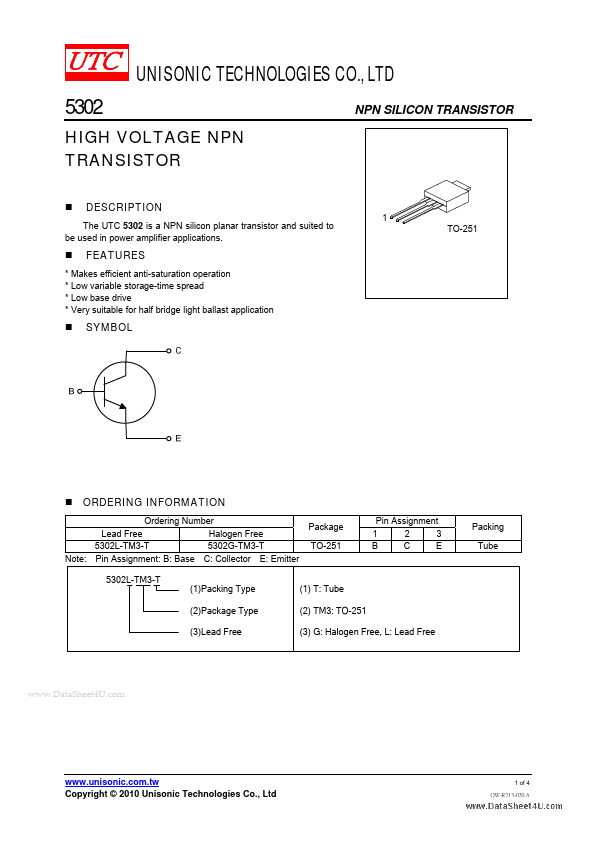 5302 Unisonic Technologies