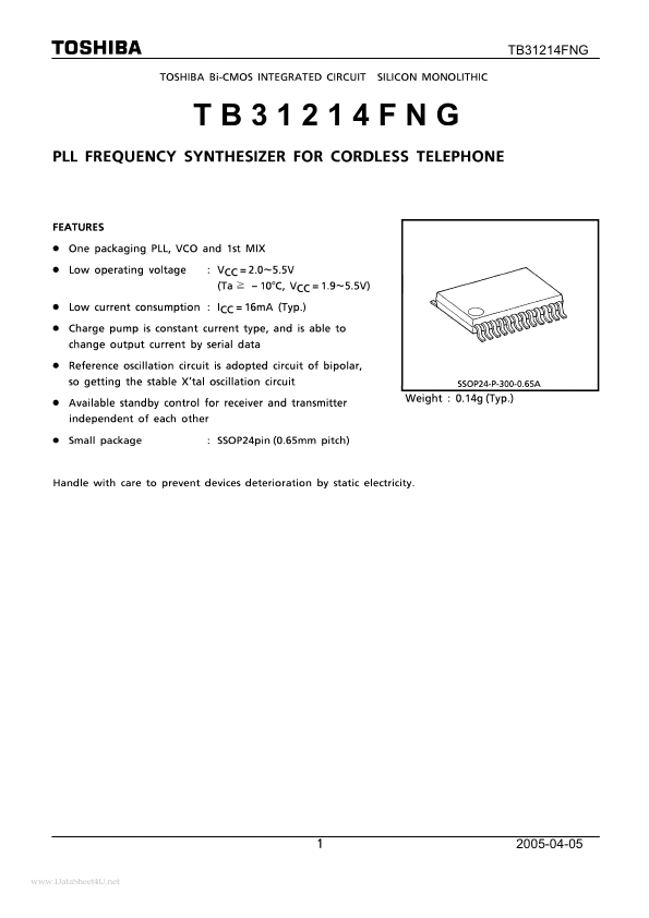 <?=TB31214FNG?> डेटा पत्रक पीडीएफ