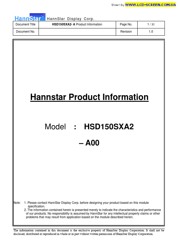 HSD150SXA2-A00