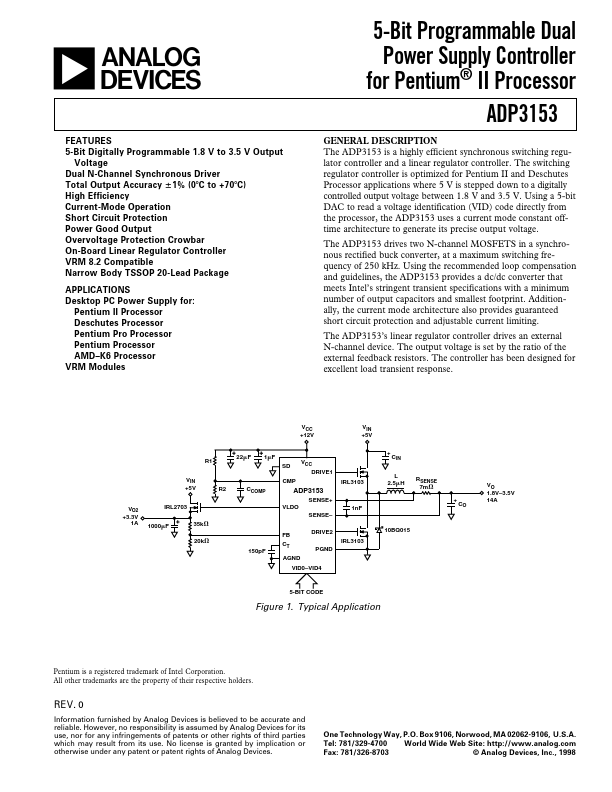 <?=ADP3153?> डेटा पत्रक पीडीएफ