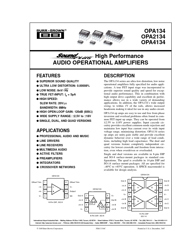OPA4134 Burr-Brown