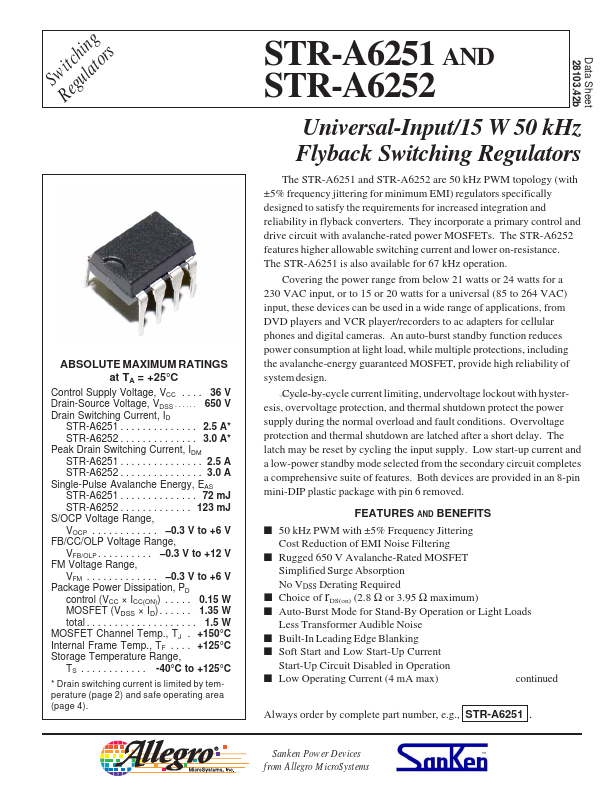 STRA6252 Allegro MicroSystems