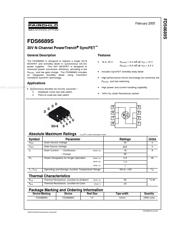 FDS6689S Fairchild Semiconductor