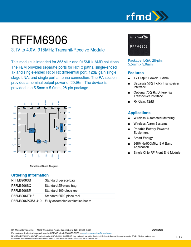 RFFM6906 RF Micro Devices