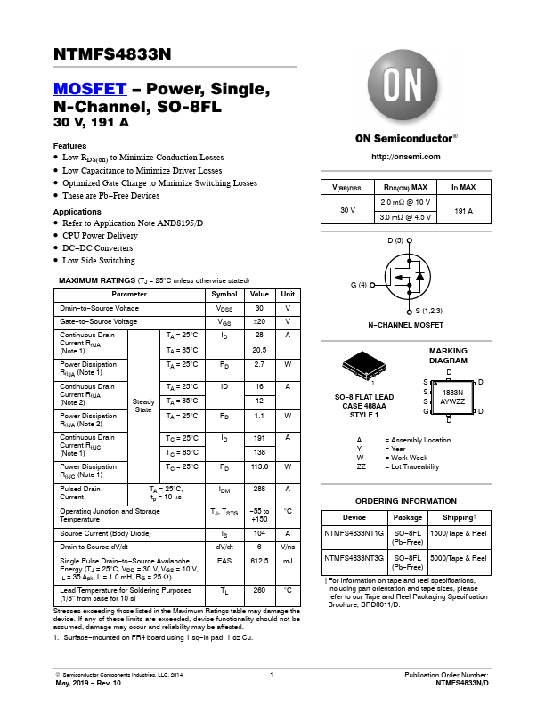 NTMFS4833N ON Semiconductor