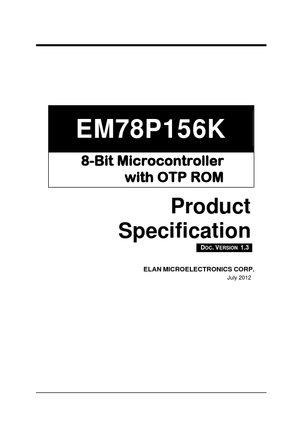em78p156K ELAN Microelectronics