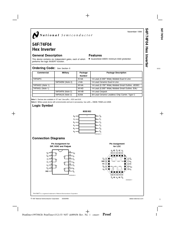 74F04 National Semiconductor