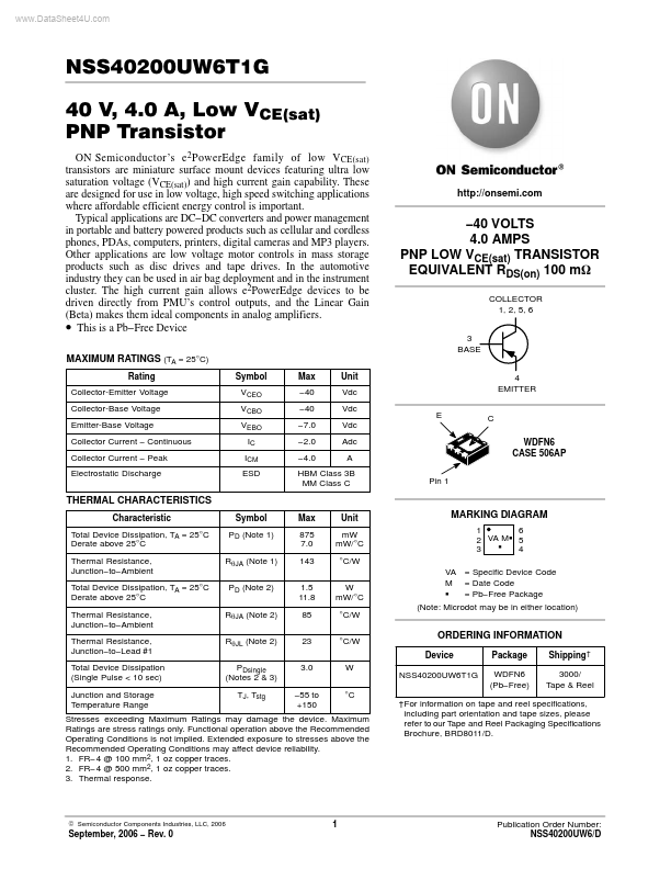 <?=NSS40200UW6T1G?> डेटा पत्रक पीडीएफ