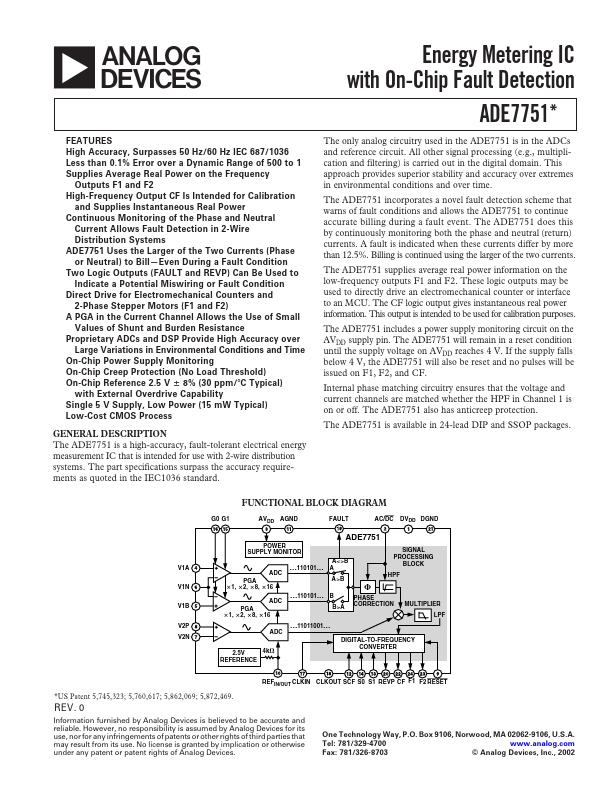 ADE7751ARSRL Analog Devices