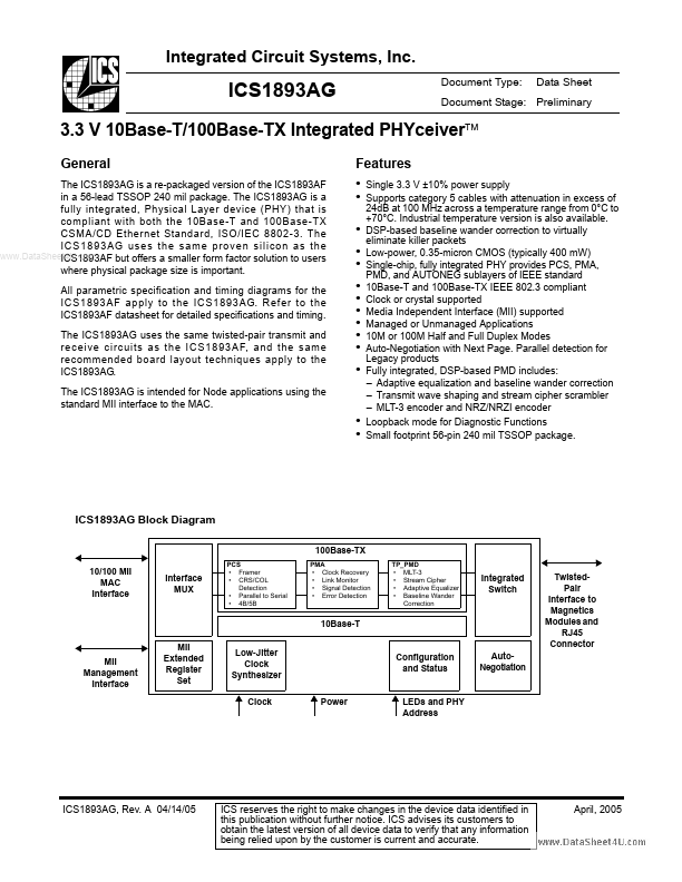 ICS1893AG