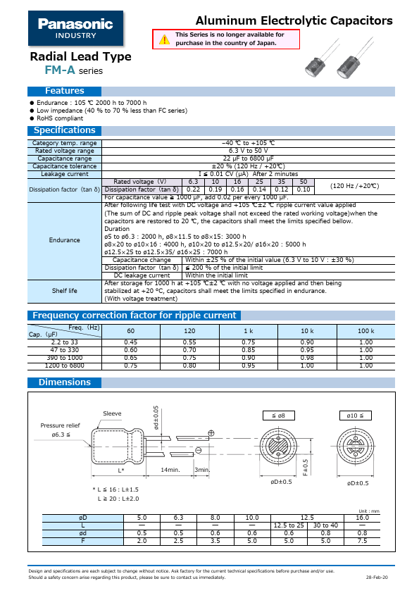 EEUFM1C272S Panasonic