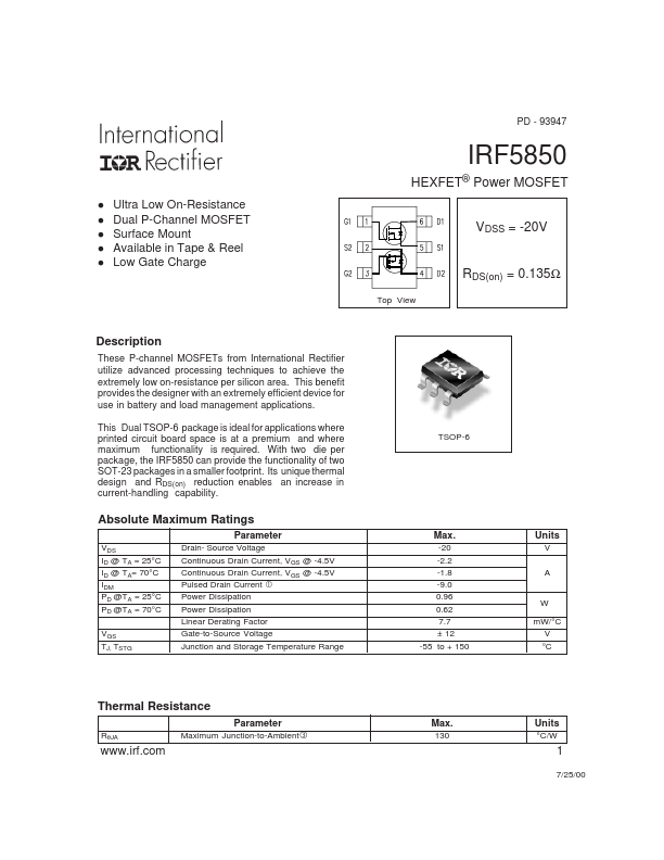 IRF5850 International Rectifier