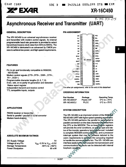 <?=XR-16C450?> डेटा पत्रक पीडीएफ