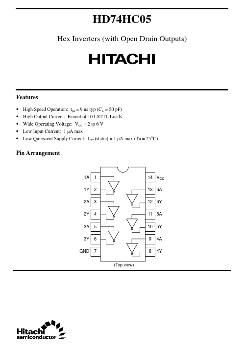 HD74HC05 Hitachi Semiconductor