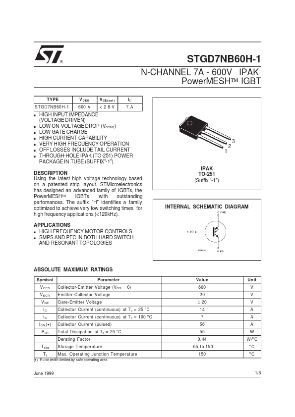 STGD7NB60H-1 ST Microelectronics