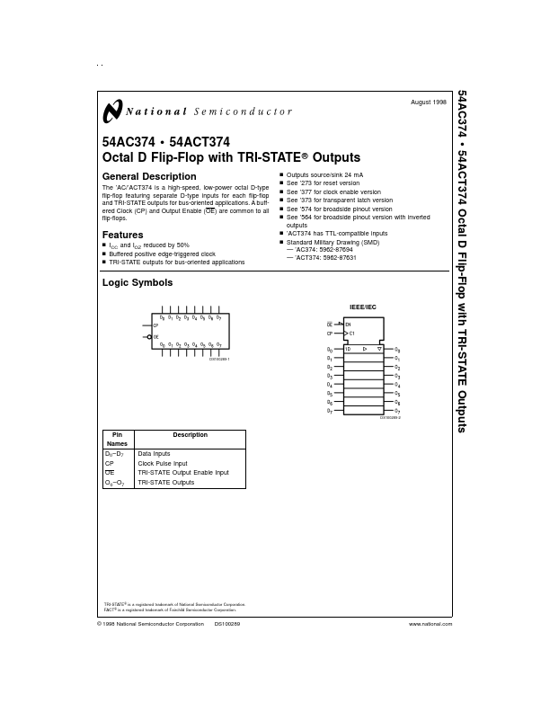 54AC374 National Semiconductor